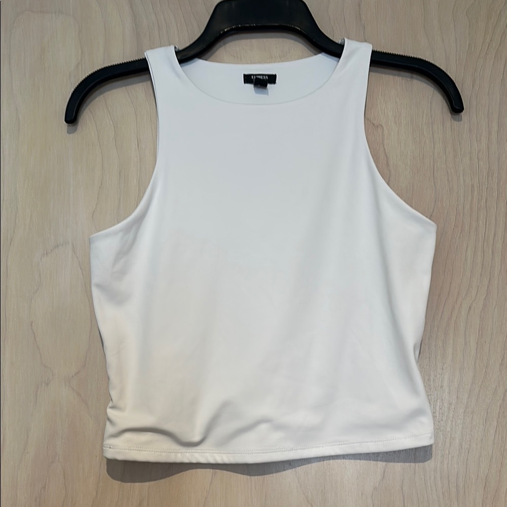 Express White Sleeveless cropped Top